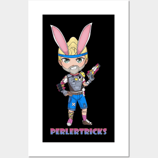 PerlerTricks chibi tina cosplay logo Posters and Art